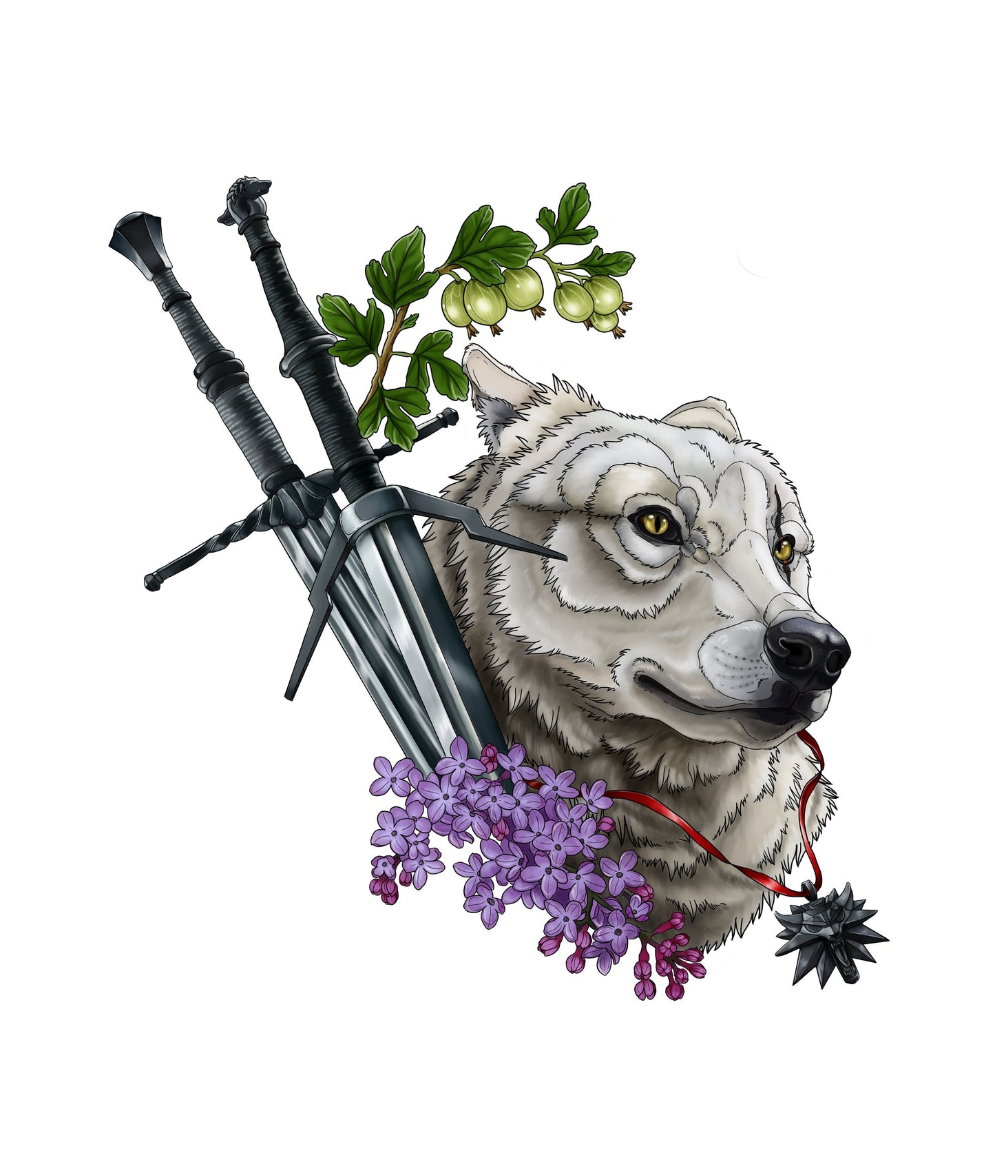 Geralt's wolf witcher tote bag bio