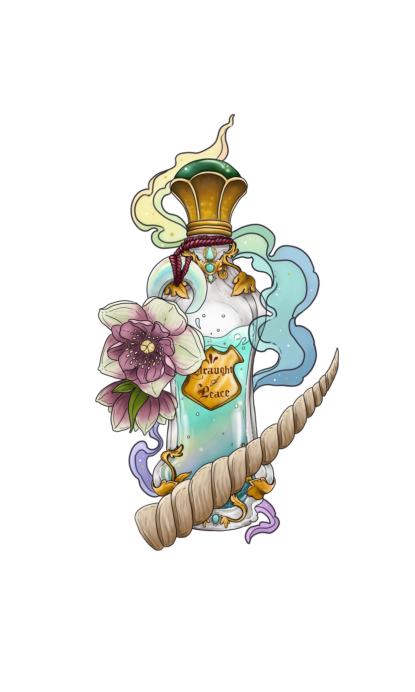 Draught of peace potion holographic sticker