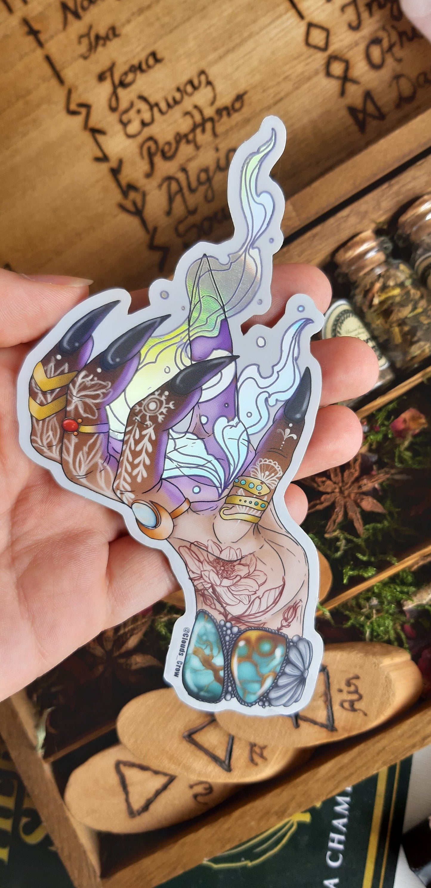 Spell witch holographic sticker