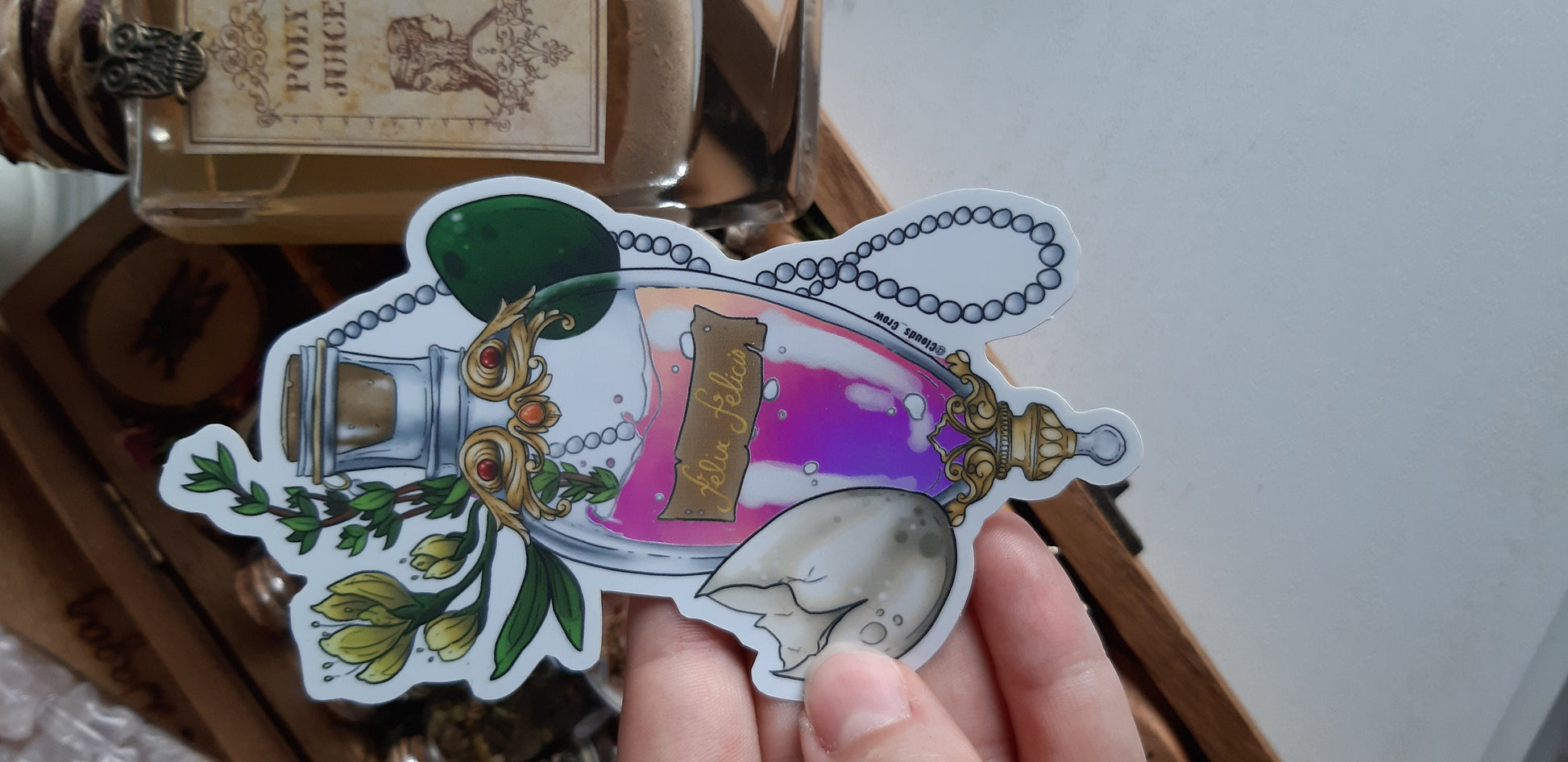 Felix Felicis potion sticker holographic
