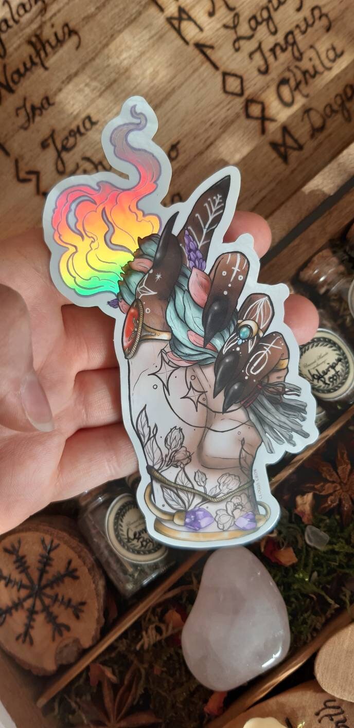 Smudge witch holographic sticker