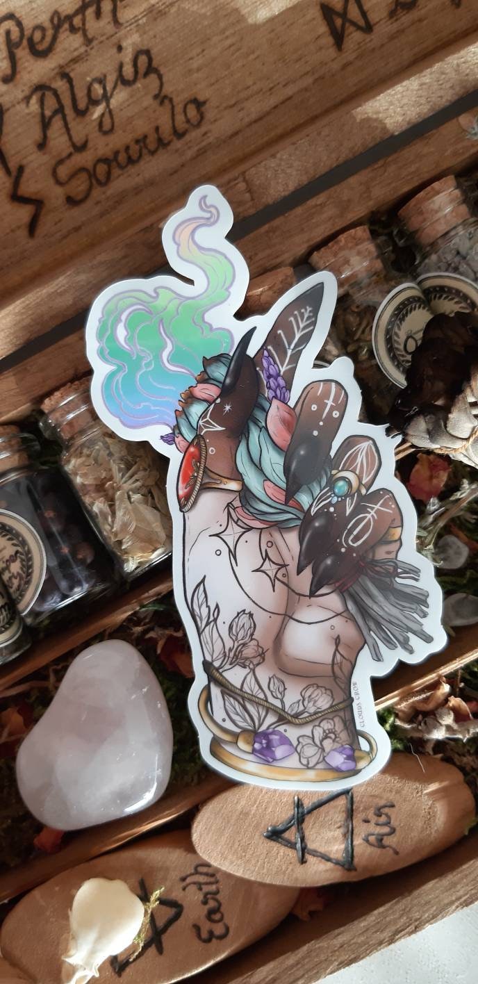 Smudge witch holographic sticker