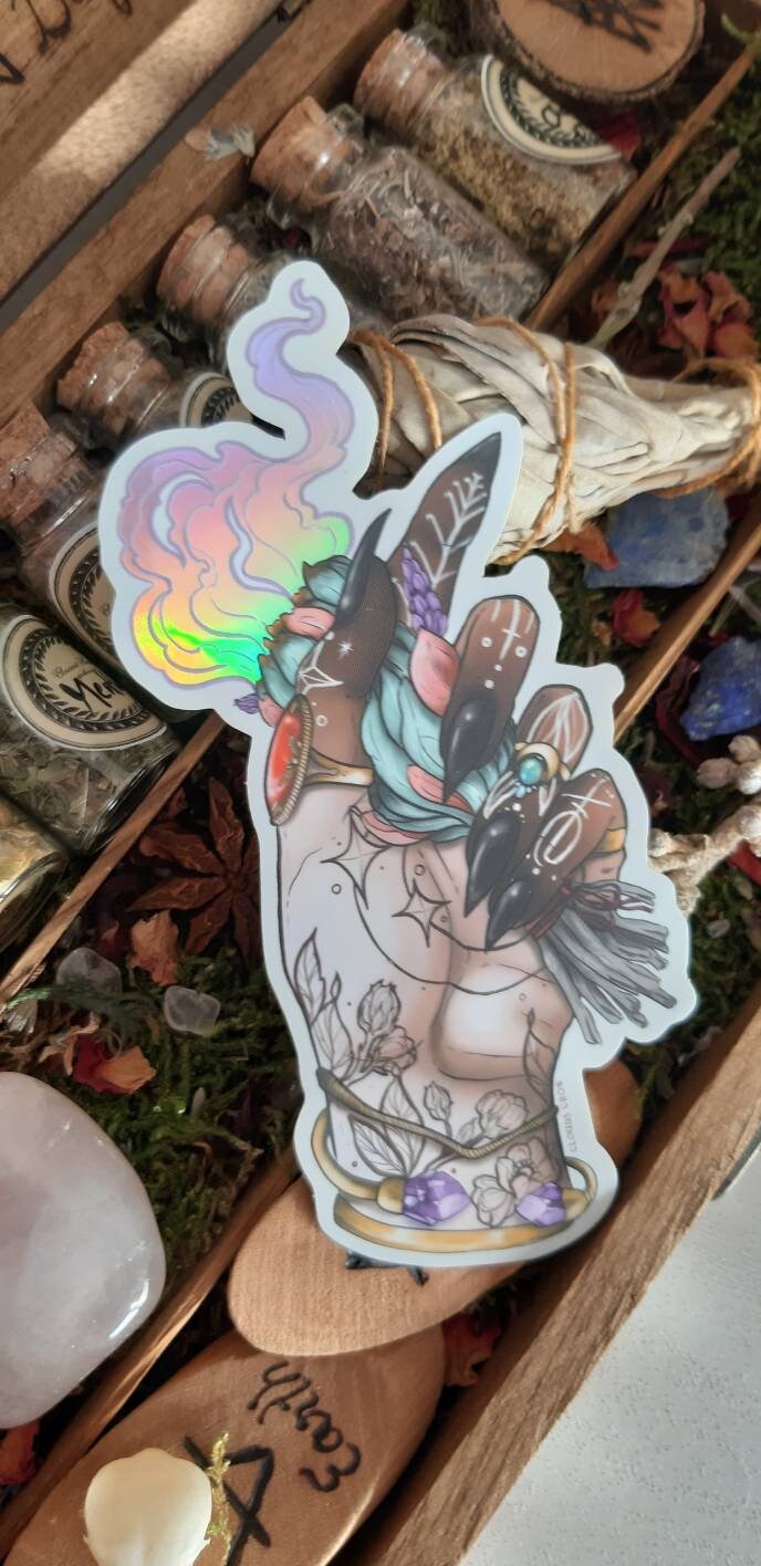 Smudge witch holographic sticker