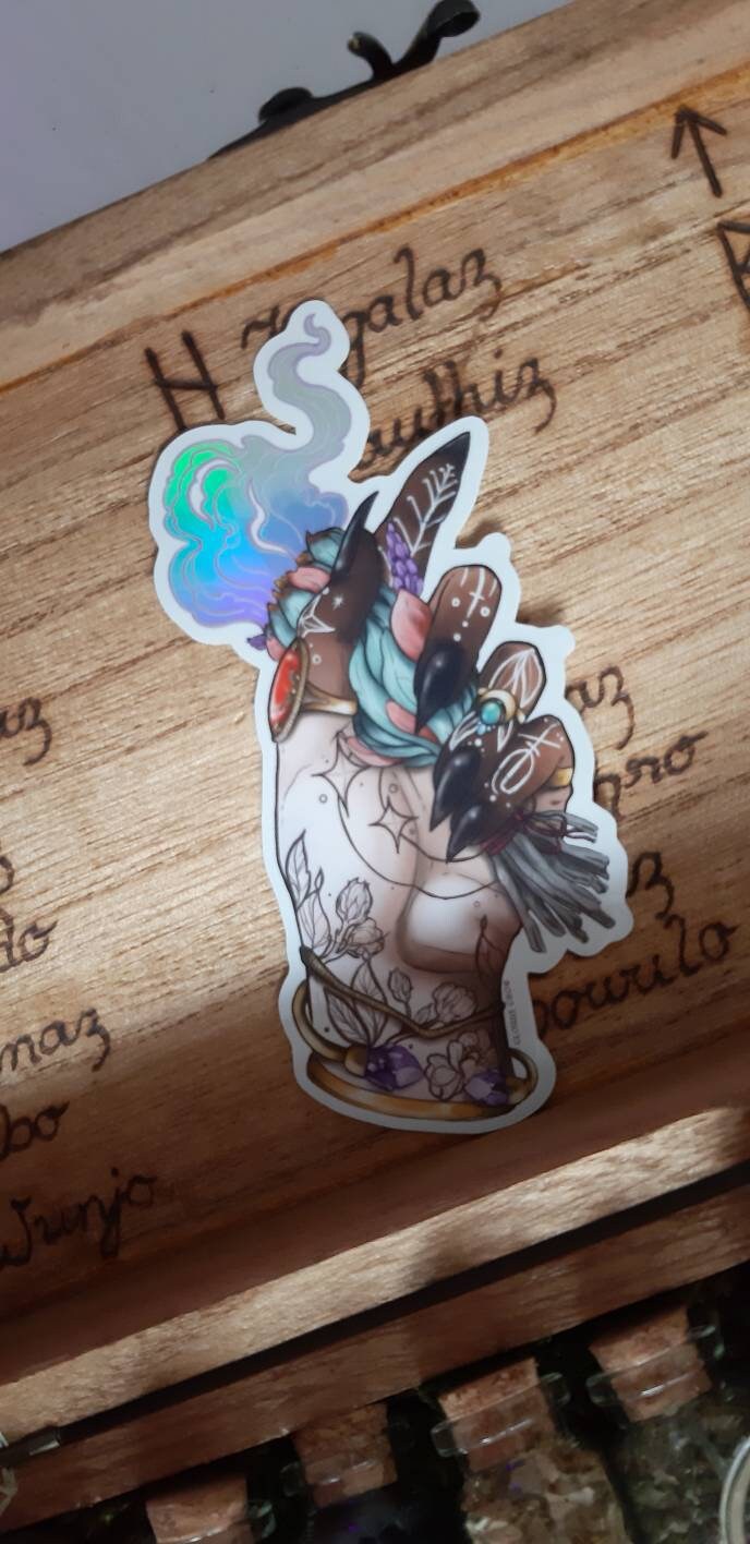 Smudge witch holographic sticker