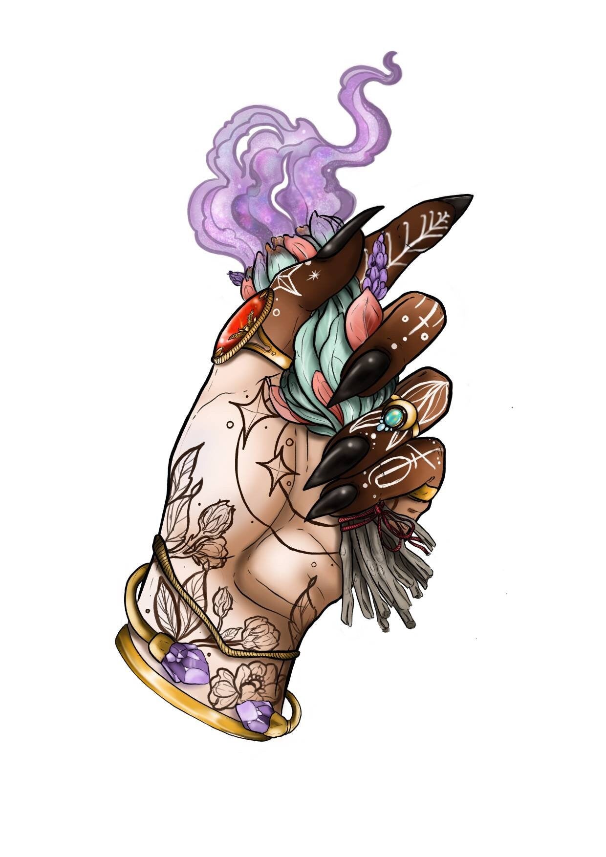 Smudge witch holographic sticker