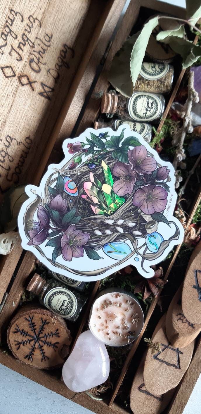 Witch nest crystal sticker holographic