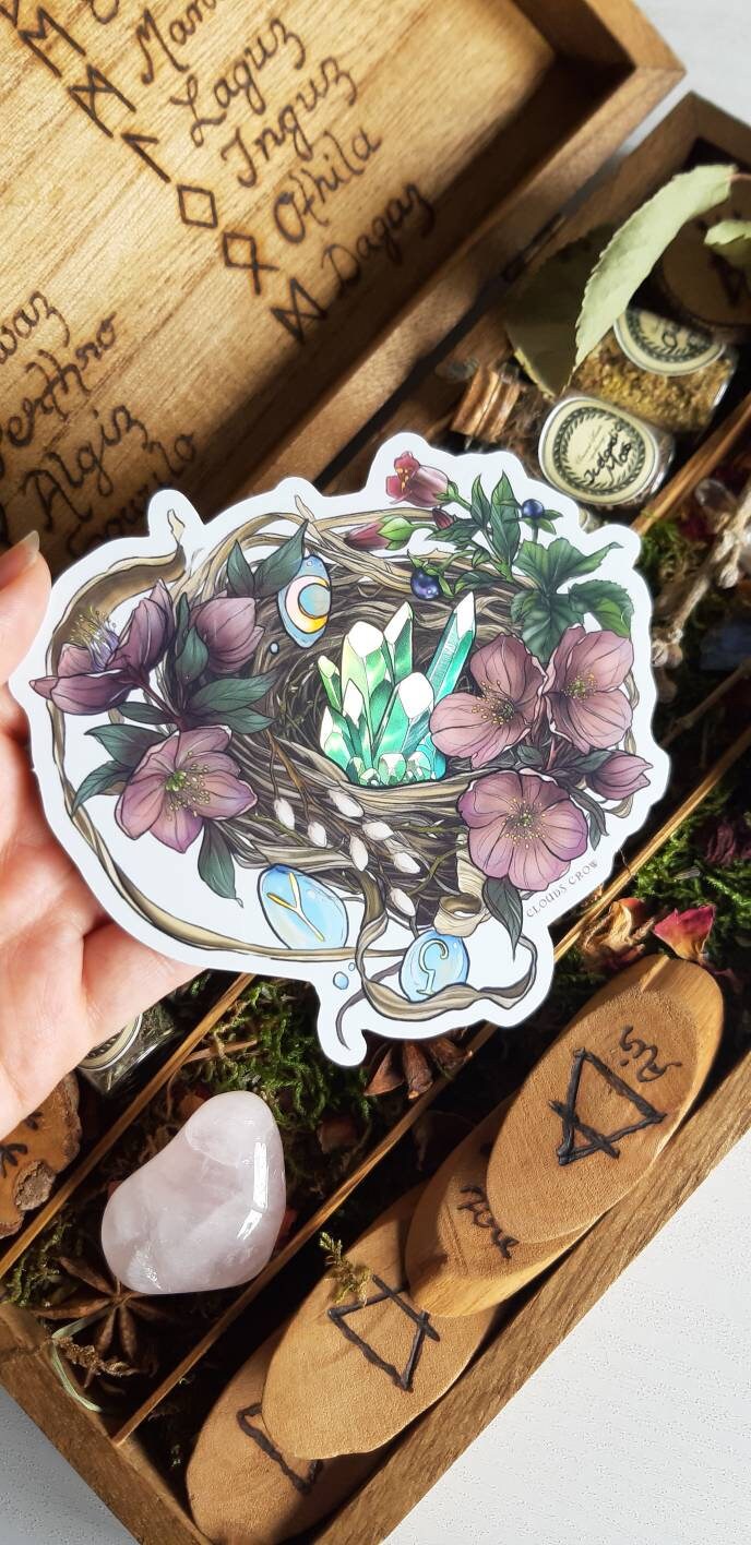 Witch nest crystal sticker holographic