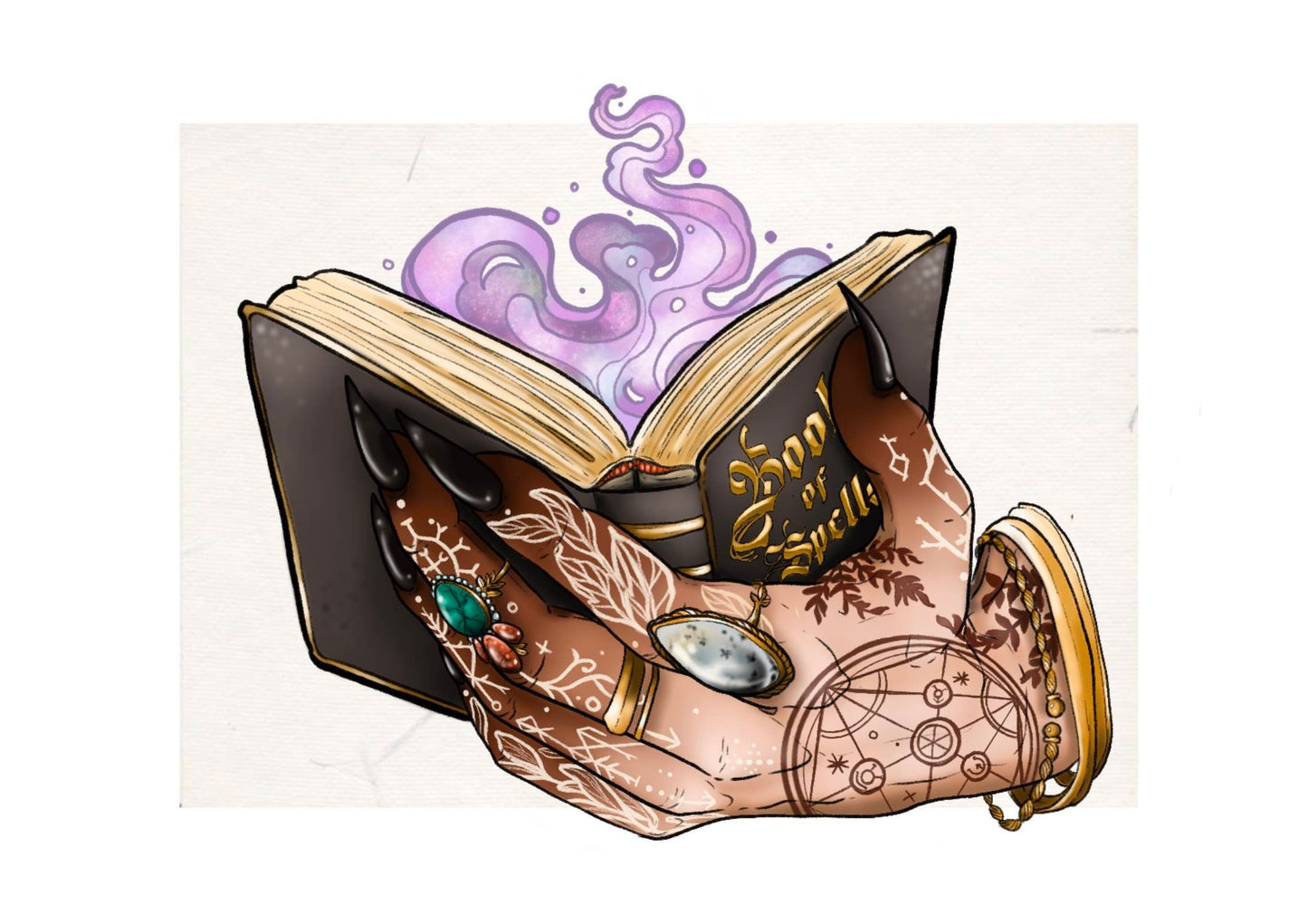 Book of spell witch sticker holographic