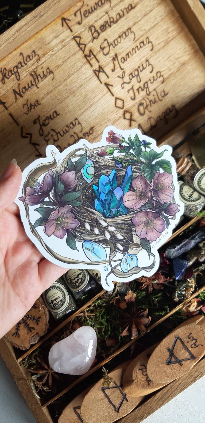 Witch nest crystal sticker holographic