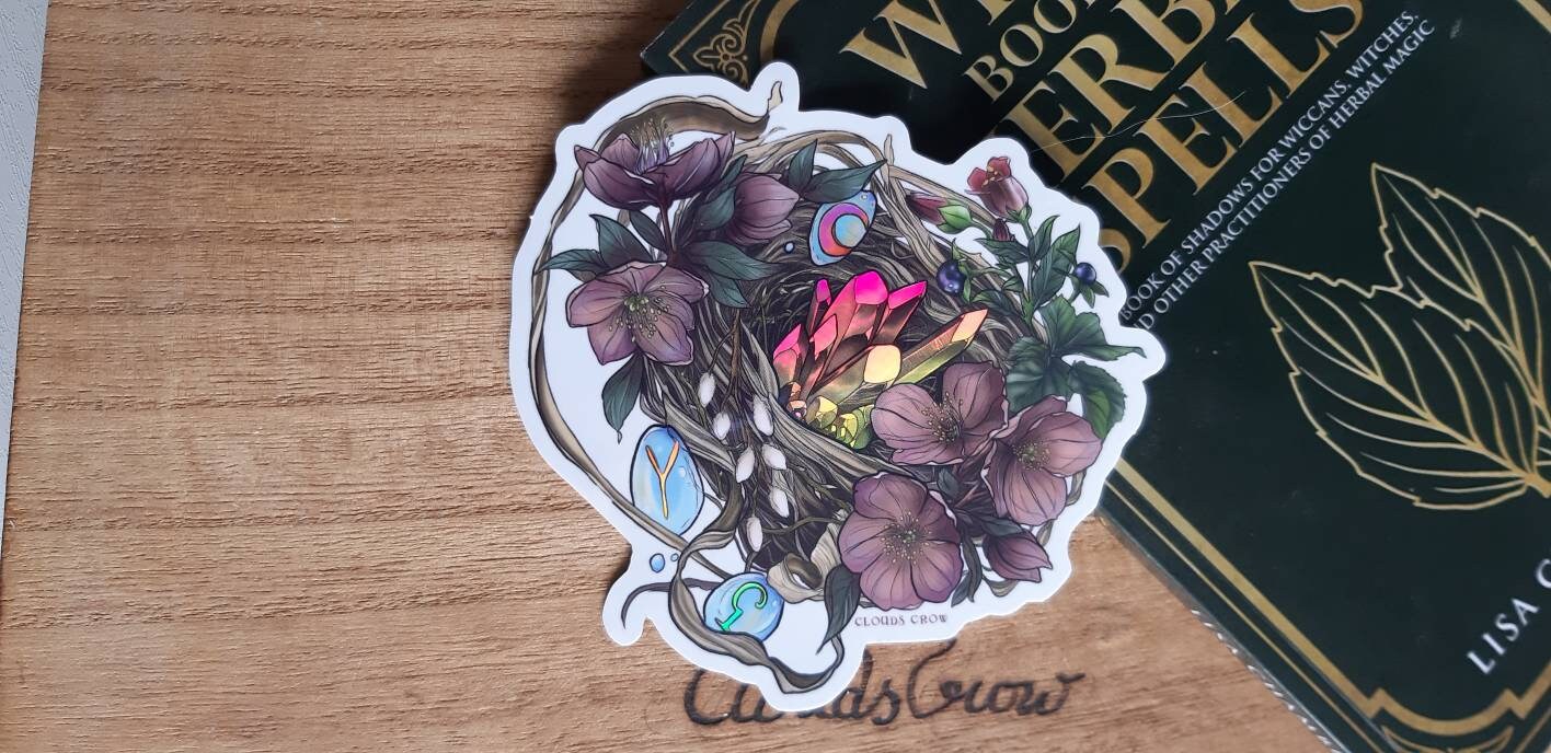 Witch nest crystal sticker holographic
