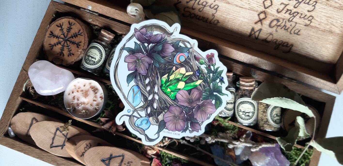 Witch nest crystal sticker holographic