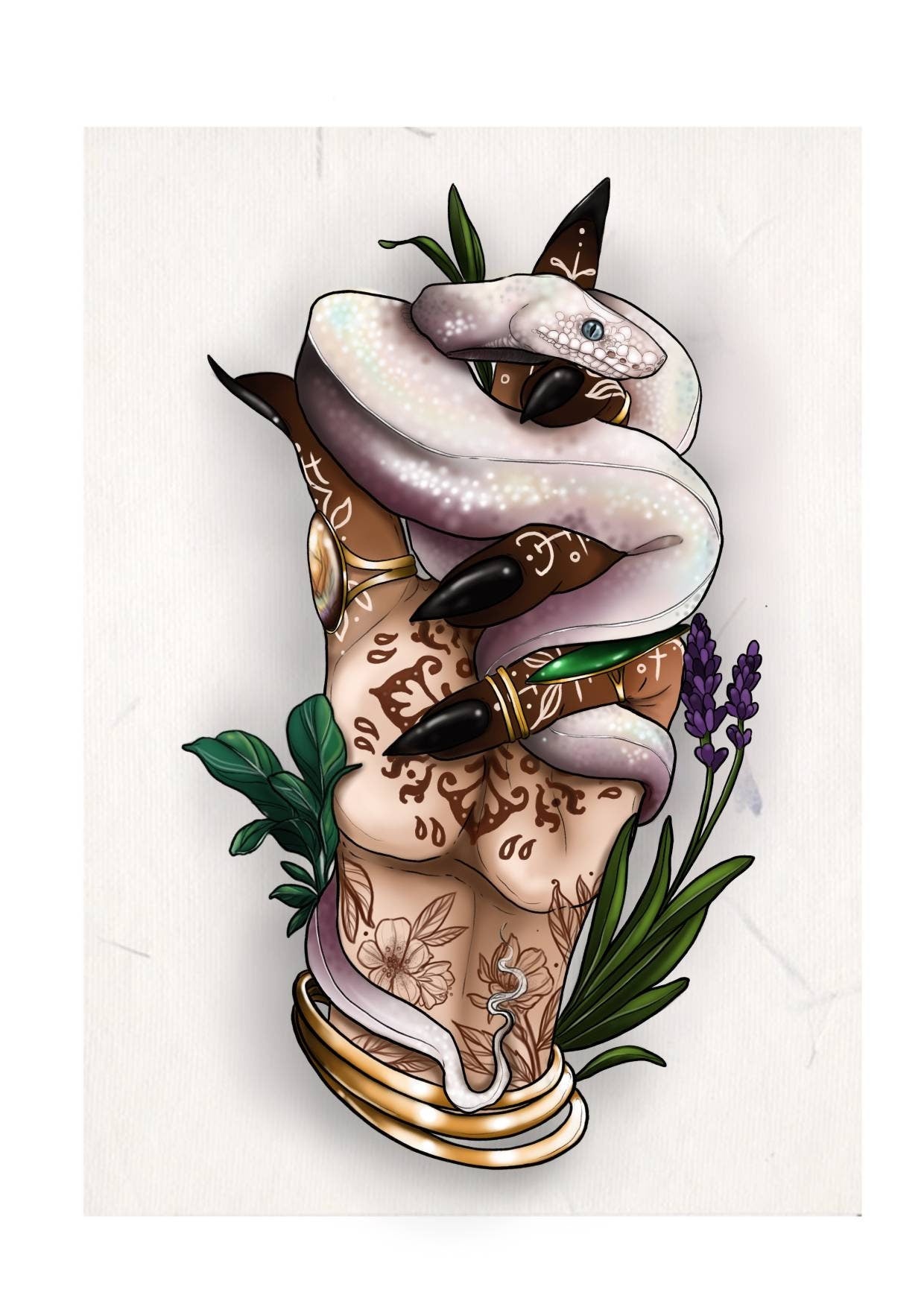 Witch familiar snake holographic sticker