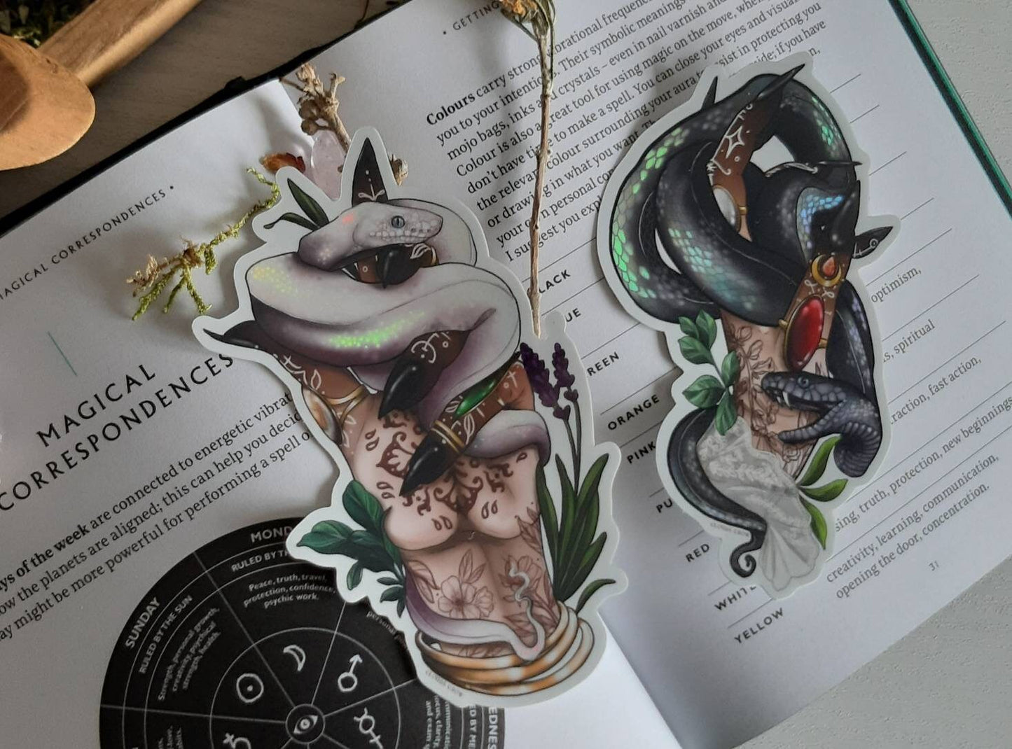 Witch familiar snake holographic sticker