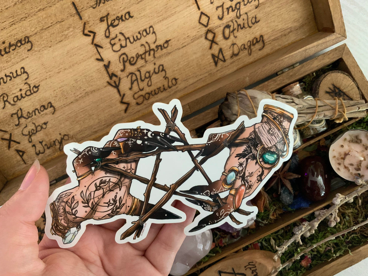 The pentagram witches sticker