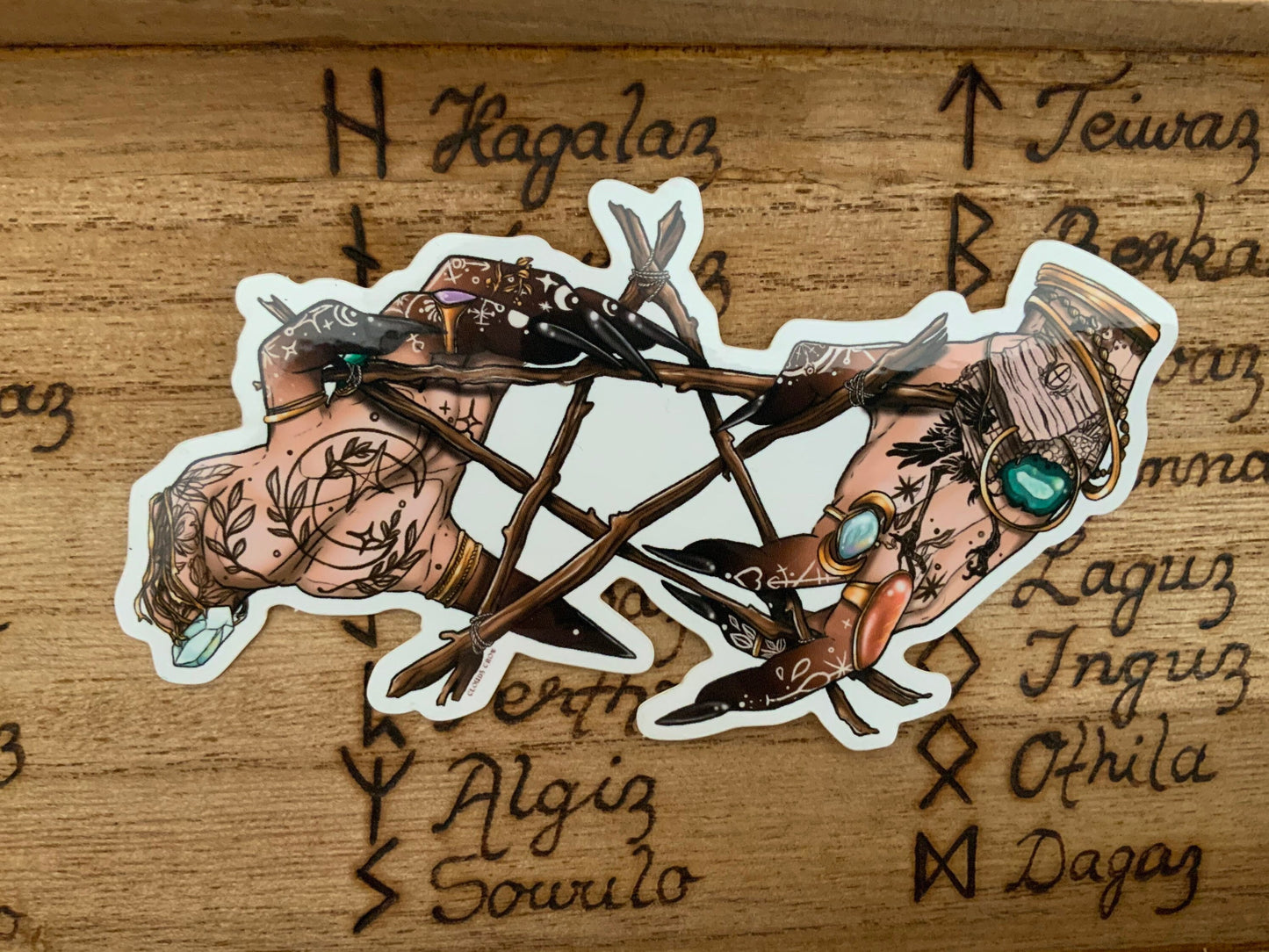 The pentagram witches sticker