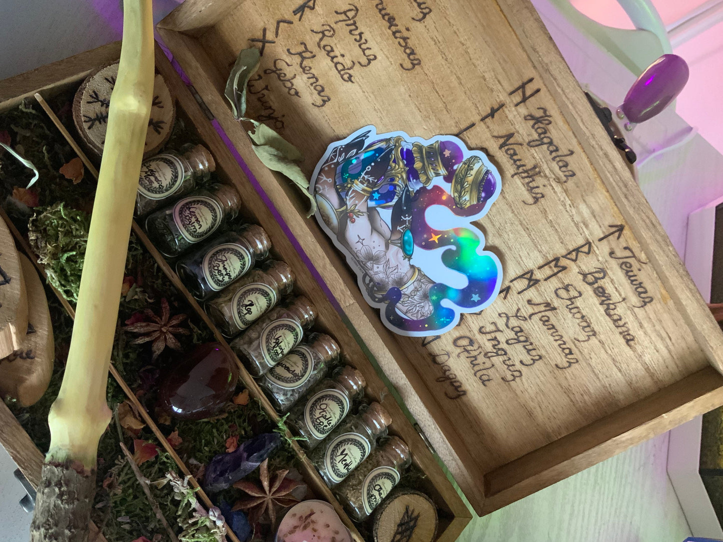 Nox & lux potion witch sticker holographic