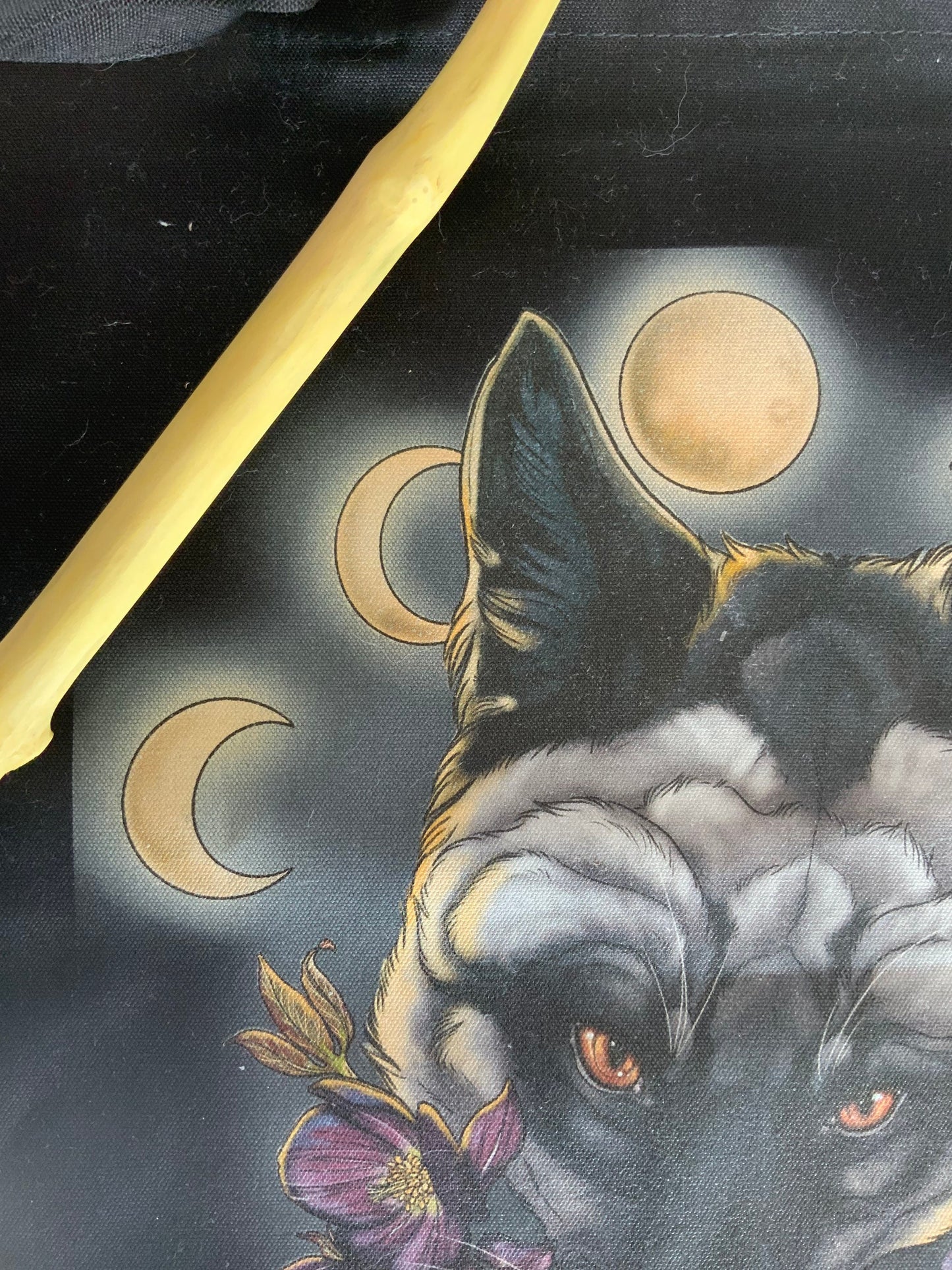 Moon messenger witch tote bag coton bio