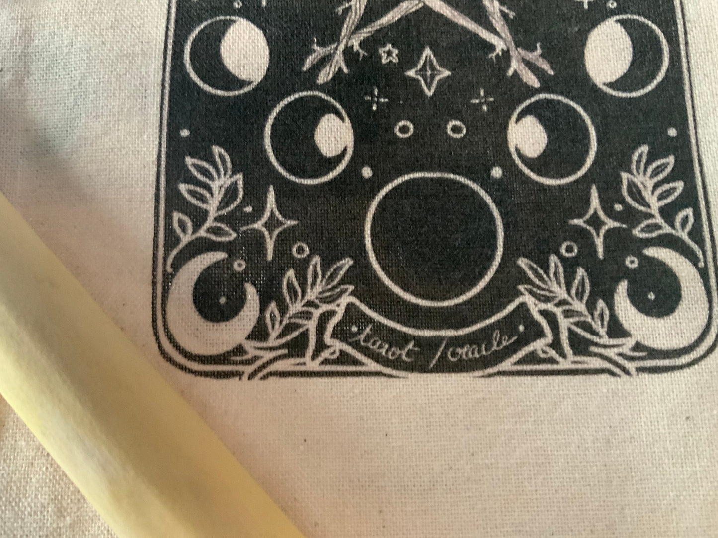 Tarot witch's stuff cotton pouch /double side printed