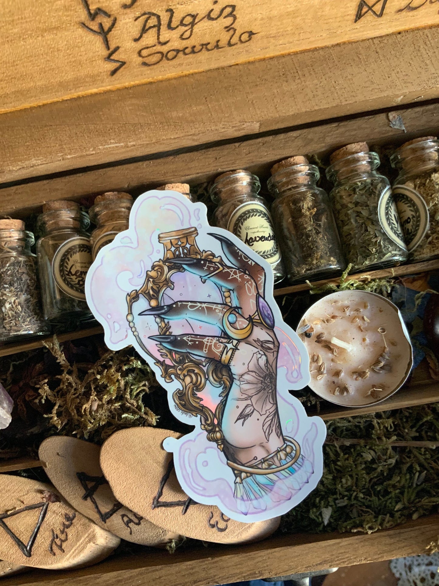 Nox & lux potion witch sticker holographic