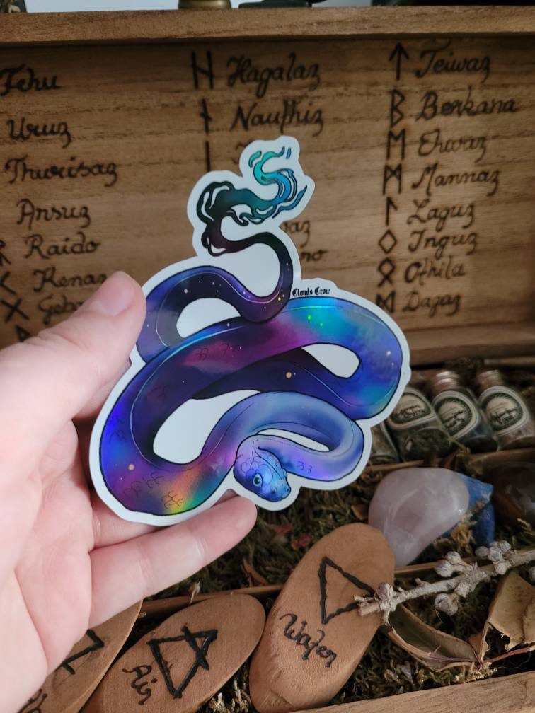 Nocturnal snake sticker holographic