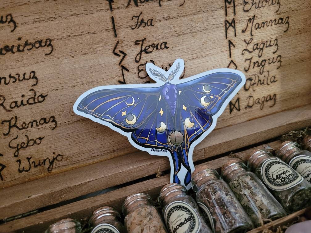 Nocturnal moth sticker holographic
