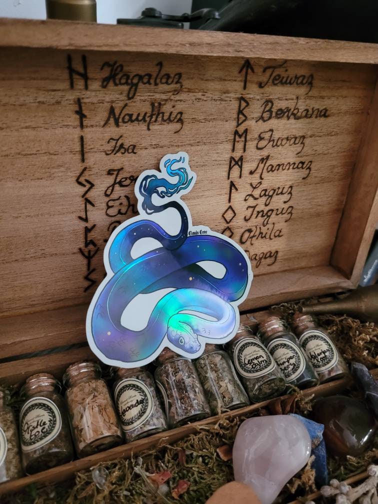 Nocturnal snake sticker holographic