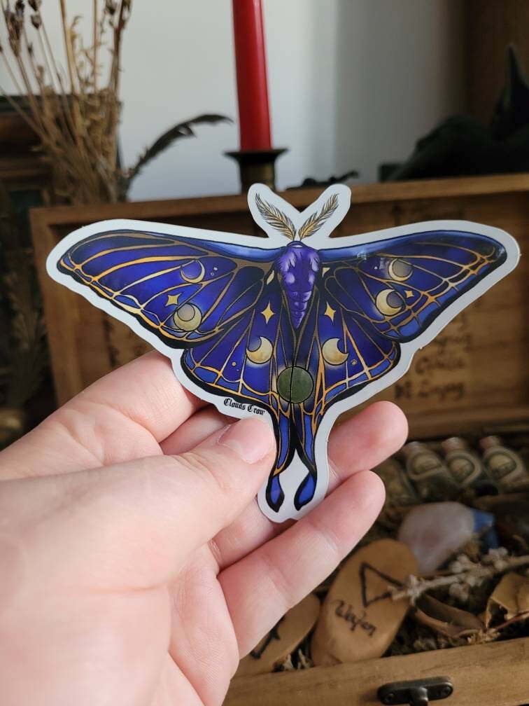 Nocturnal moth sticker holographic