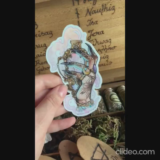 Nox & lux potion witch sticker holographic