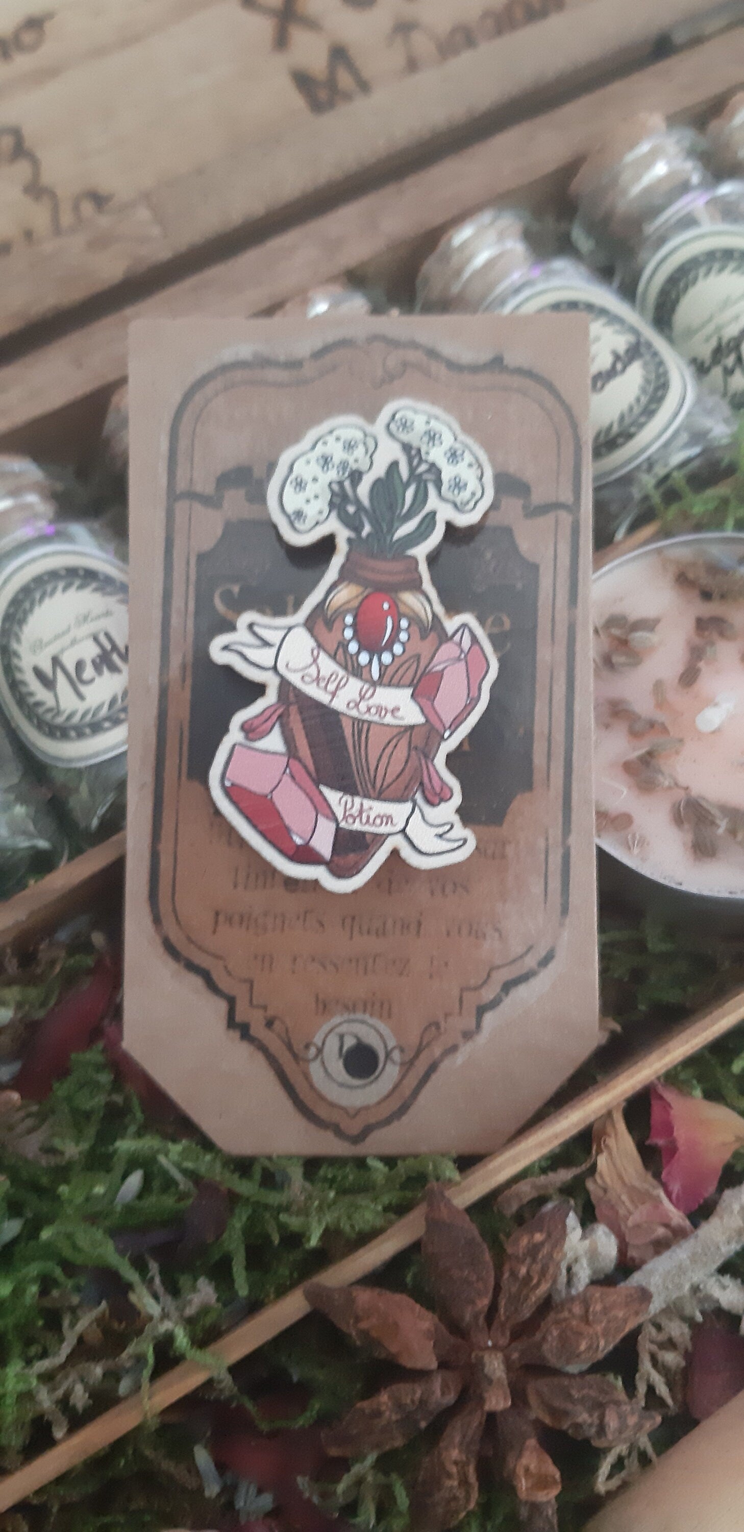 Self love potion wooden pine (FSC wood/ eco friendly)