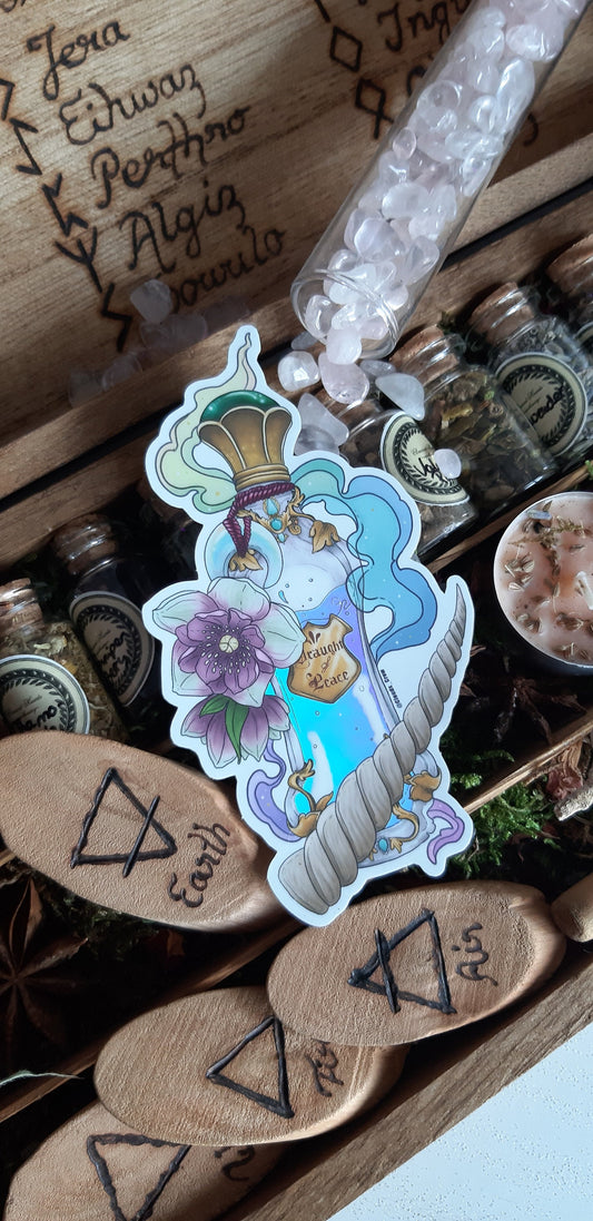 Draught of peace potion holographic sticker