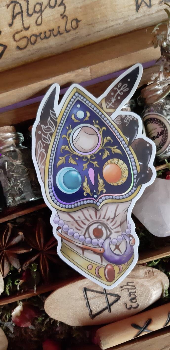 Planchette ouija witch holographic sticker