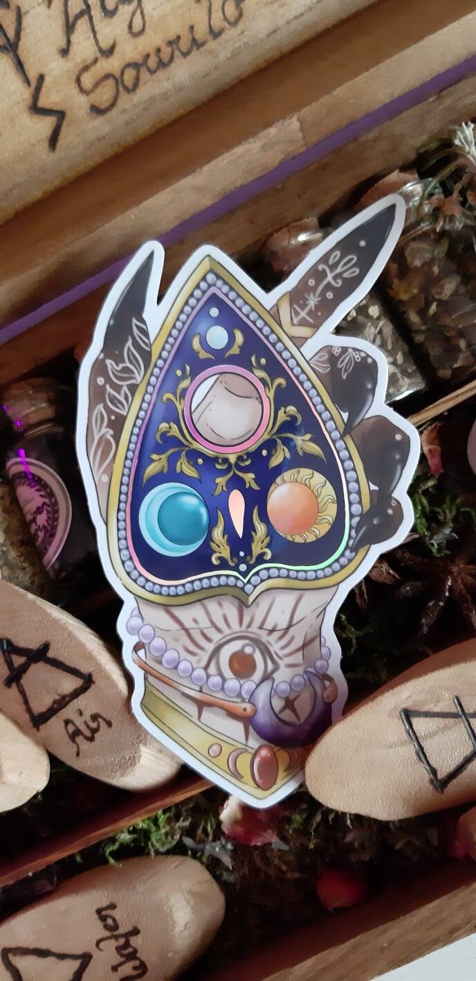 Planchette ouija witch holographic sticker