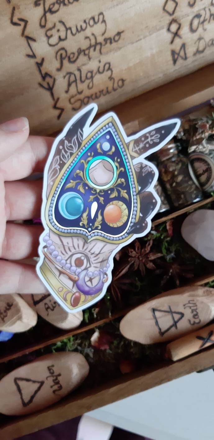 Planchette ouija witch holographic sticker
