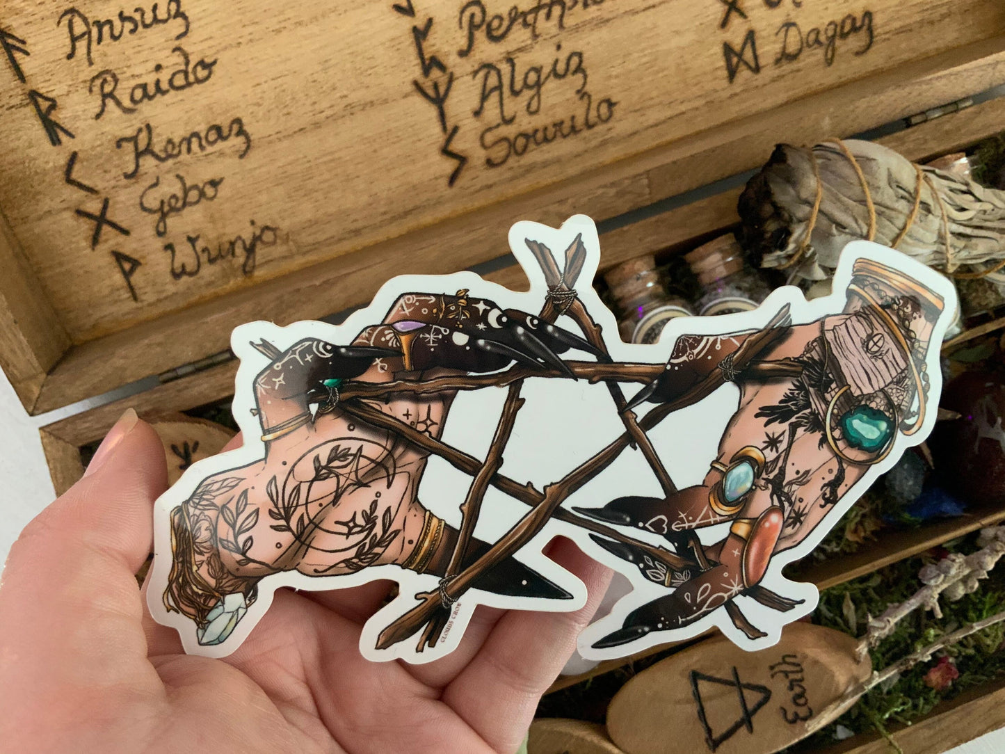 The pentagram witches sticker