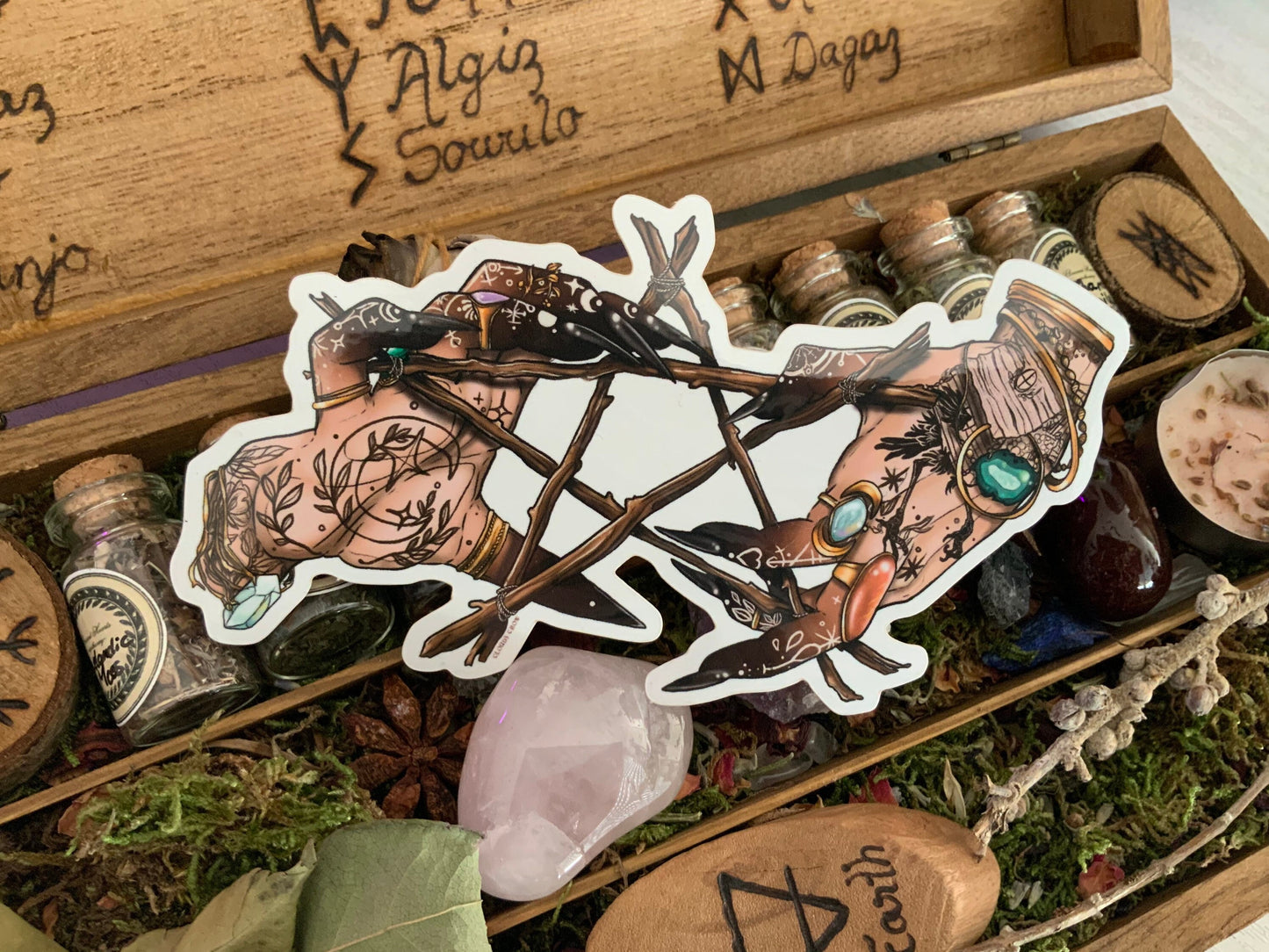 The pentagram witches sticker