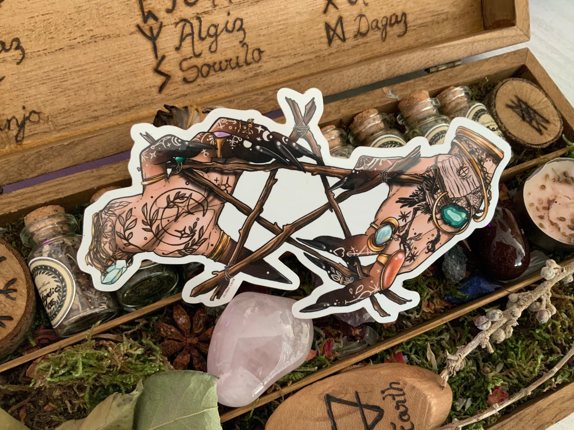 The pentagram witches sticker