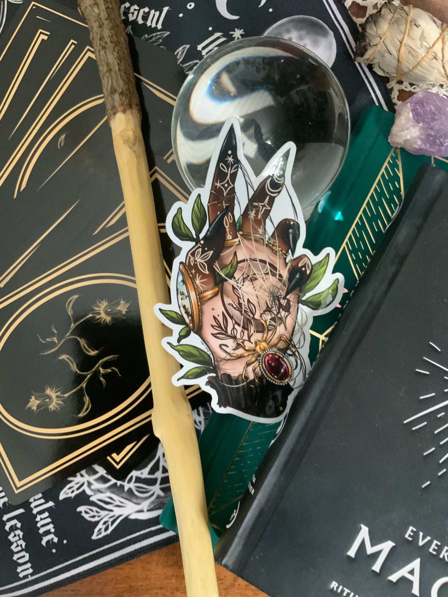 Spider witch sticker