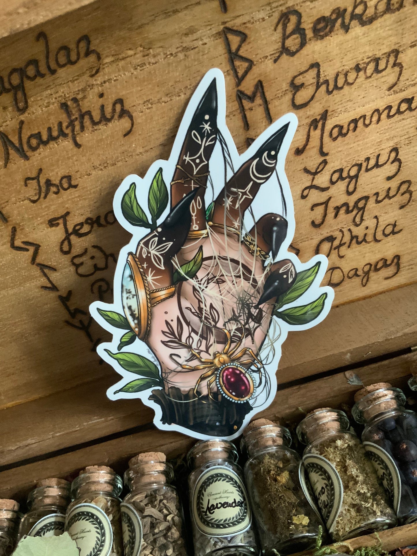 Spider witch sticker