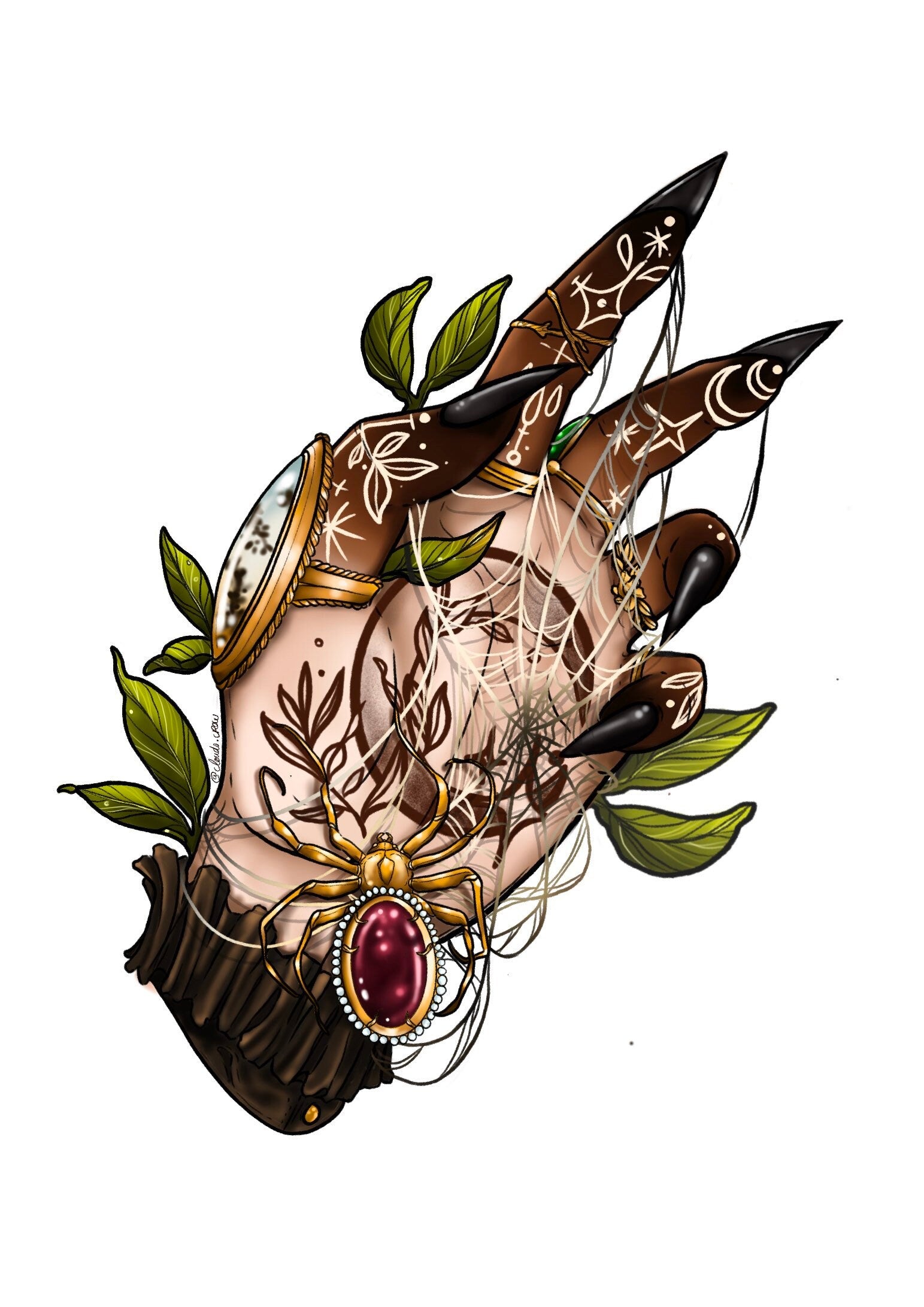 Spider witch sticker