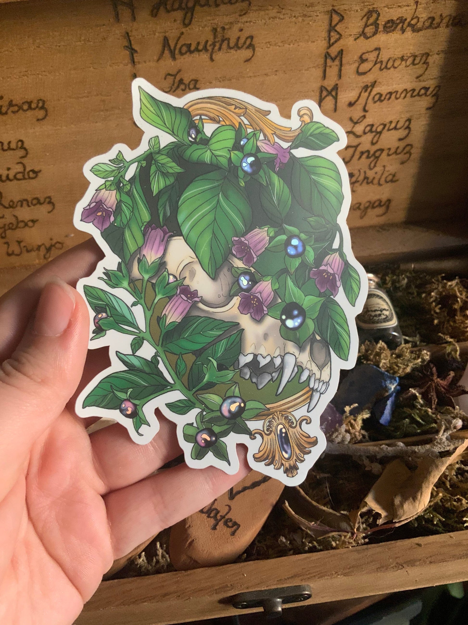 Nature witch's frame matte holo sticker