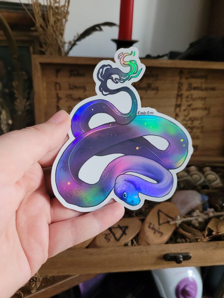 Nocturnal snake sticker holographic
